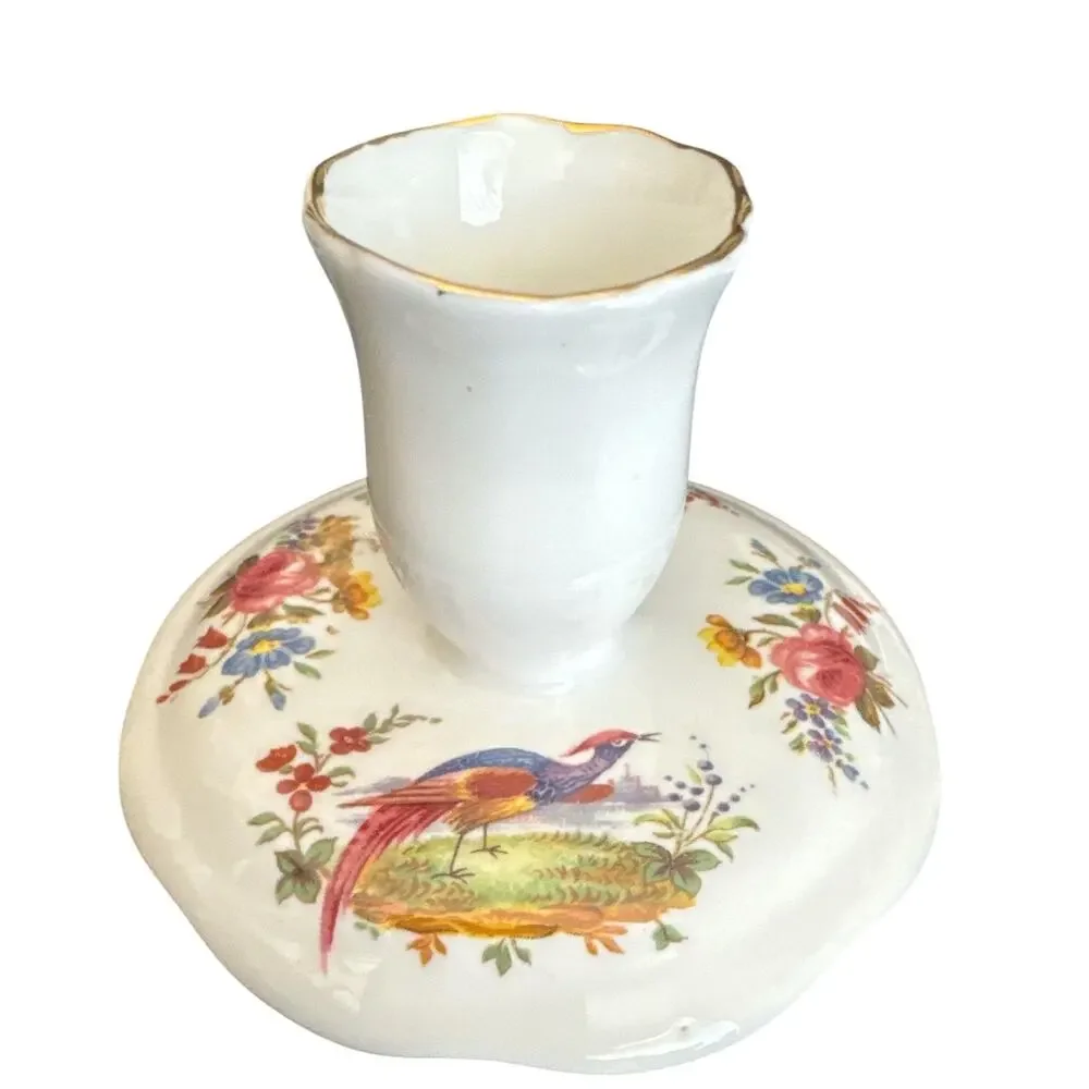 Vintage Set of 2 Crown Staffordshire Pagoda China Candleholders
